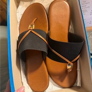 Italian Shoemakers Black and Brown Sandals